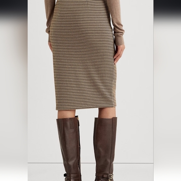 Lauren Ralph Lauren Houndstooth Knit Jacquard Skirt size Large - Picture 4 of 12